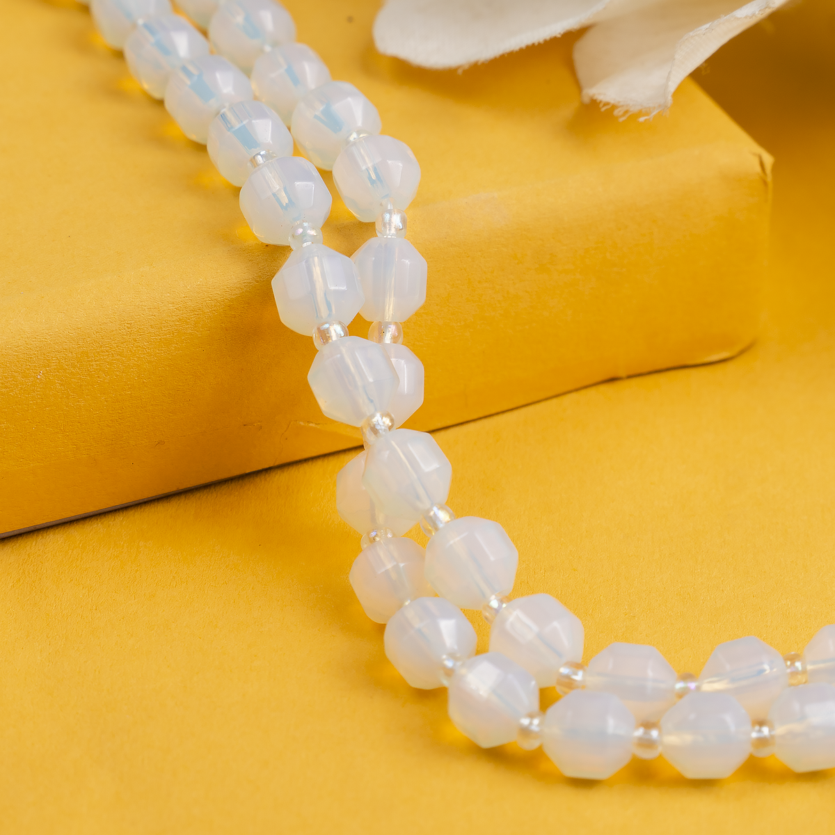 Opal Faceted Prism Cut Beads For Jewelry Making  DestGlow