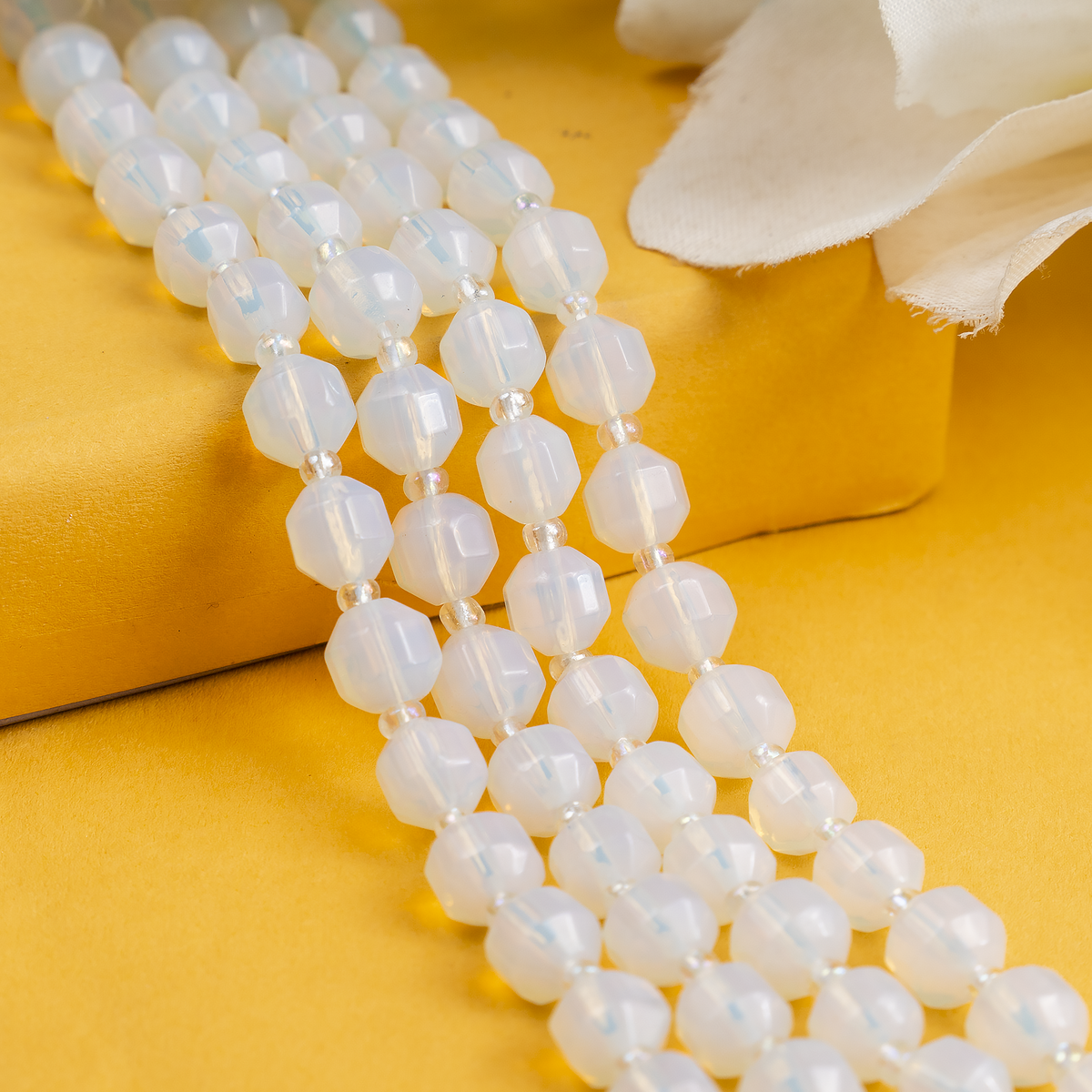 Opal Faceted Prism Cut Beads For Jewelry Making  DestGlow