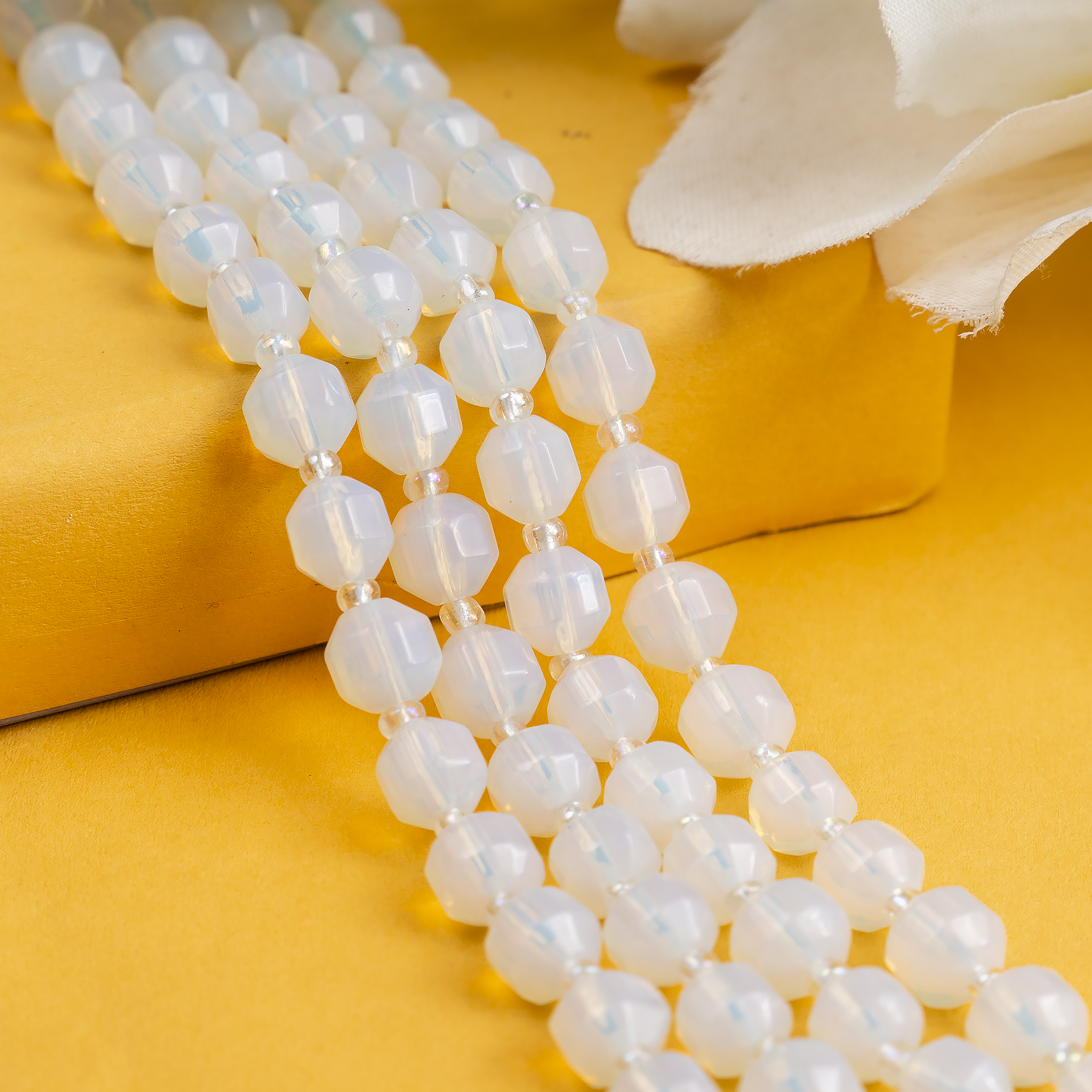 Opal Faceted Prism Cut Beads For Jewelry Making  DestGlow
