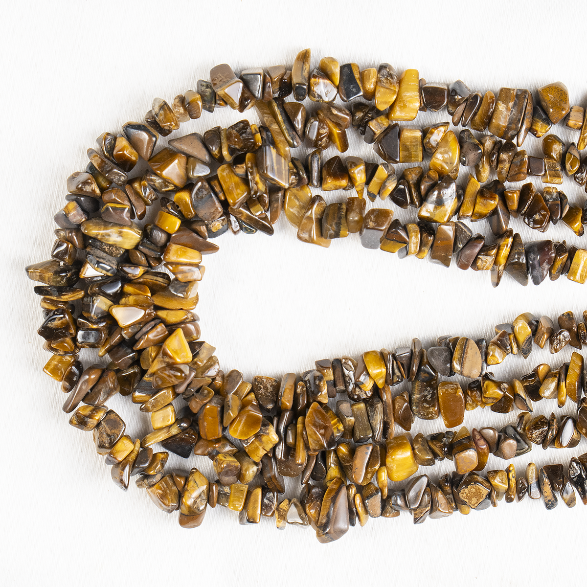 Uncut Raw Tiger Eye Crystal Chip Beads for Necklace (Creativity and Intuition)