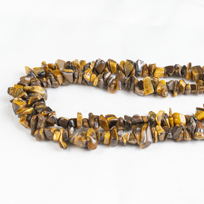 Uncut Raw Tiger Eye Crystal Chip Beads for Necklace (Creativity and Intuition)