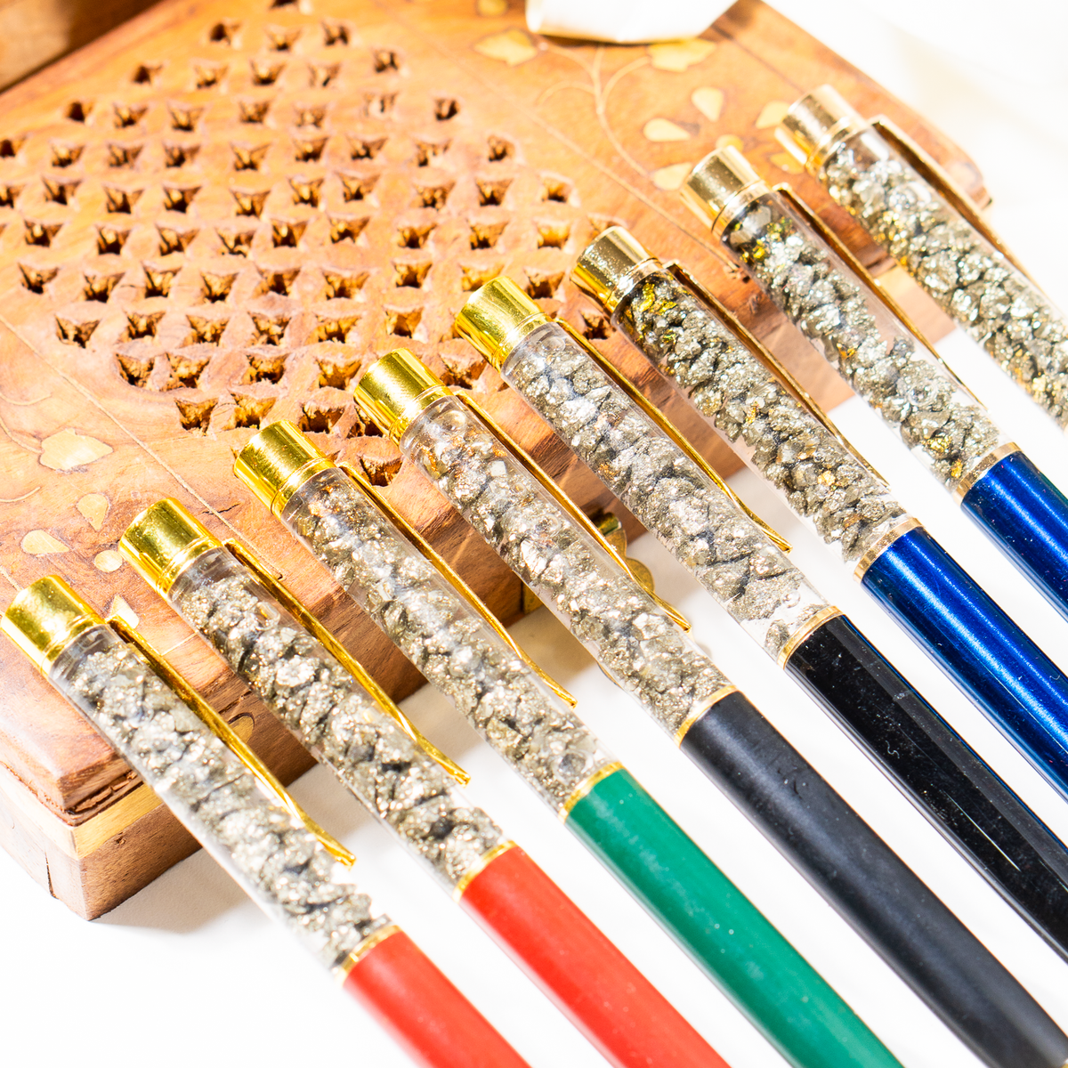 Pyrite Crystal Pen, Manifestation Pen, Healing Pen.  DestGlow