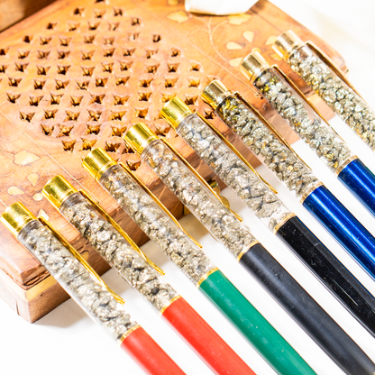 Pyrite Crystal Pen, Manifestation Pen, Healing Pen.  DestGlow