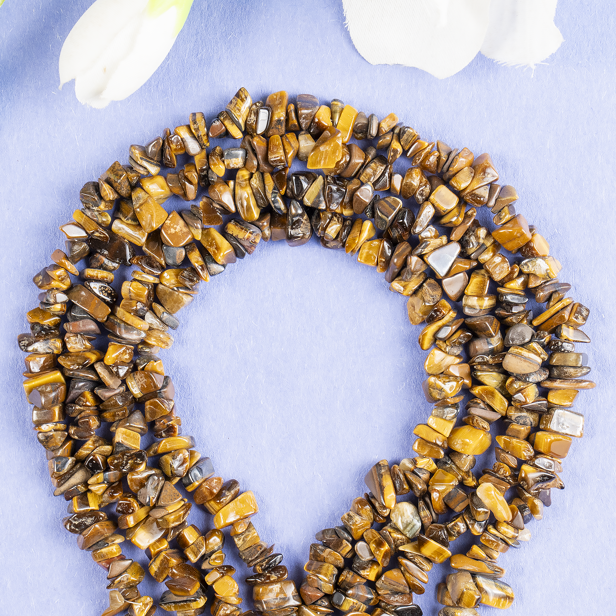 Uncut Raw Tiger Eye Crystal Chip Beads for Necklace (Creativity and Intuition)