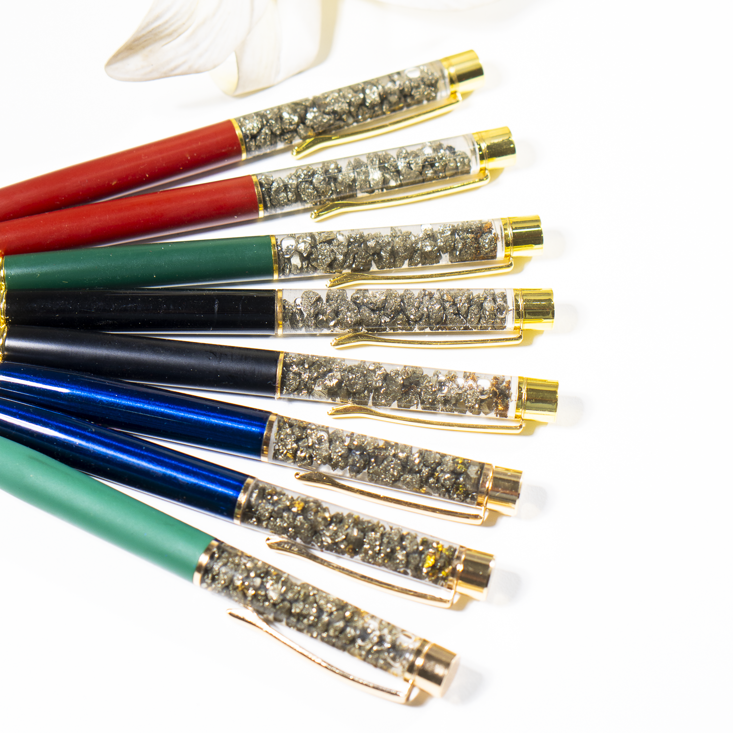 Pyrite Crystal Pen, Manifestation Pen, Healing Pen.  DestGlow