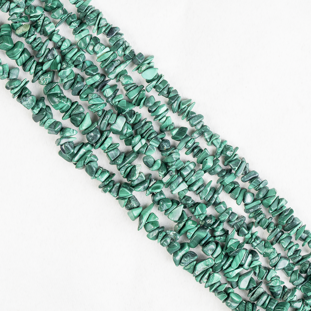 Uncut Raw Malachite Crystal Chip Beads for Necklace (Leadership and Travel)
