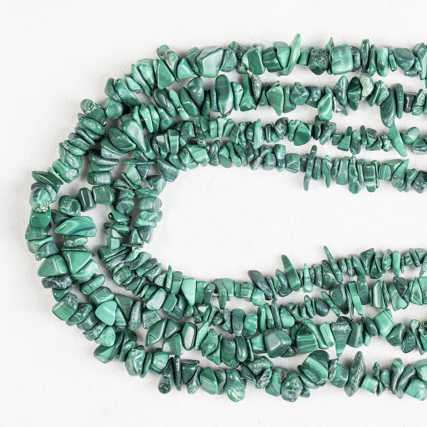 Uncut Raw Malachite Crystal Chip Beads for Necklace (Leadership and Travel)