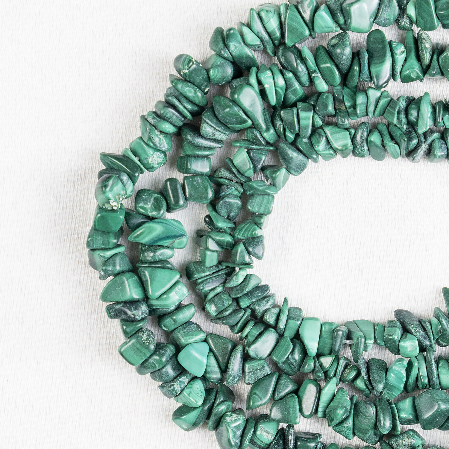 Uncut Raw Malachite Crystal Chip Beads for Necklace (Leadership and Travel)