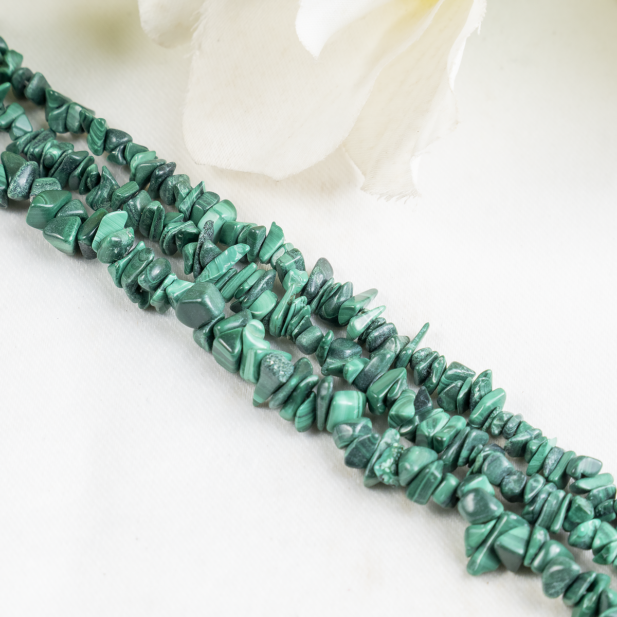 Uncut Raw Malachite Crystal Chip Beads for Necklace (Leadership and Travel)