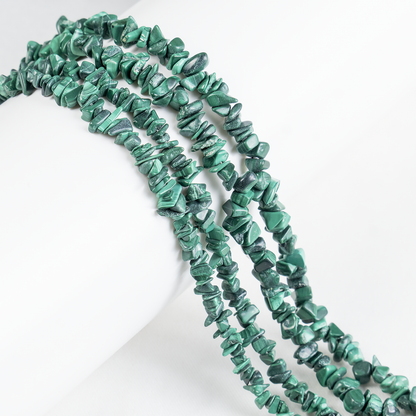 Uncut Raw Malachite Crystal Chip Beads for Necklace (Leadership and Travel)