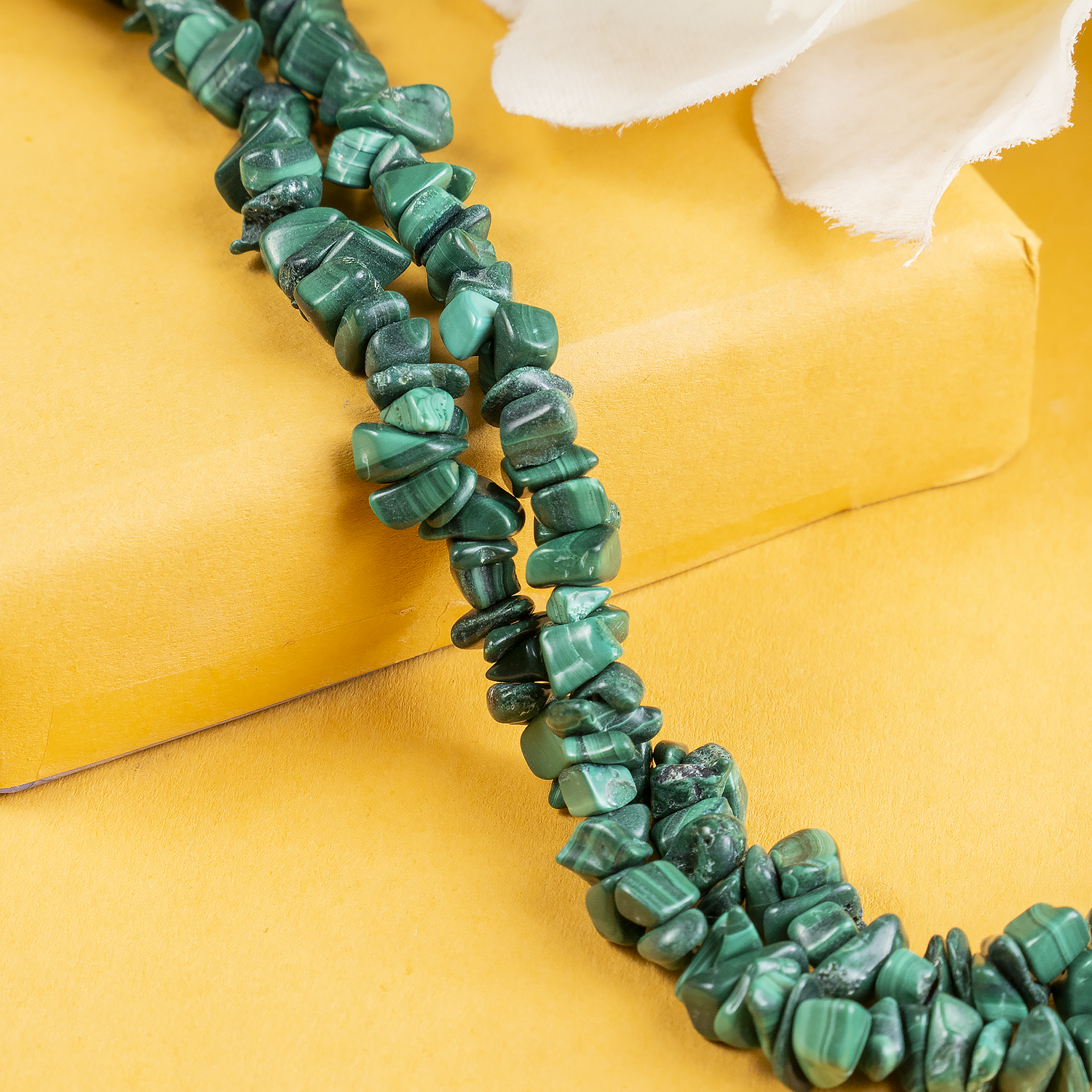 Uncut Raw Malachite Crystal Chip Beads for Necklace (Leadership and Travel)