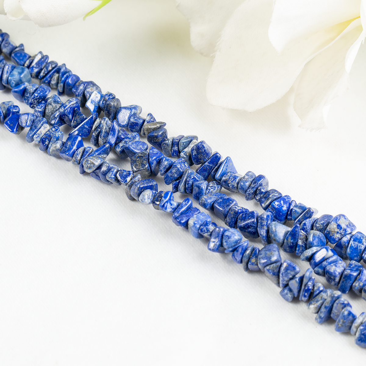 Uncut Raw Lapis Lazuli Crystal Chip Beads for Necklace (Expansion and Insight).  DestGlow