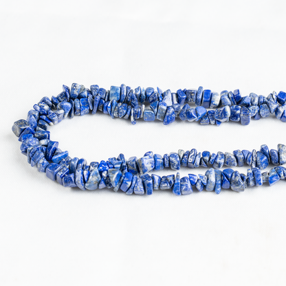 Uncut Raw Lapis Lazuli Crystal Chip Beads for Necklace (Expansion and Insight).  DestGlow