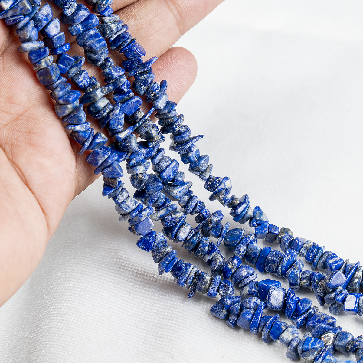 Uncut Raw Lapis Lazuli Crystal Chip Beads for Necklace (Expansion and Insight).  DestGlow