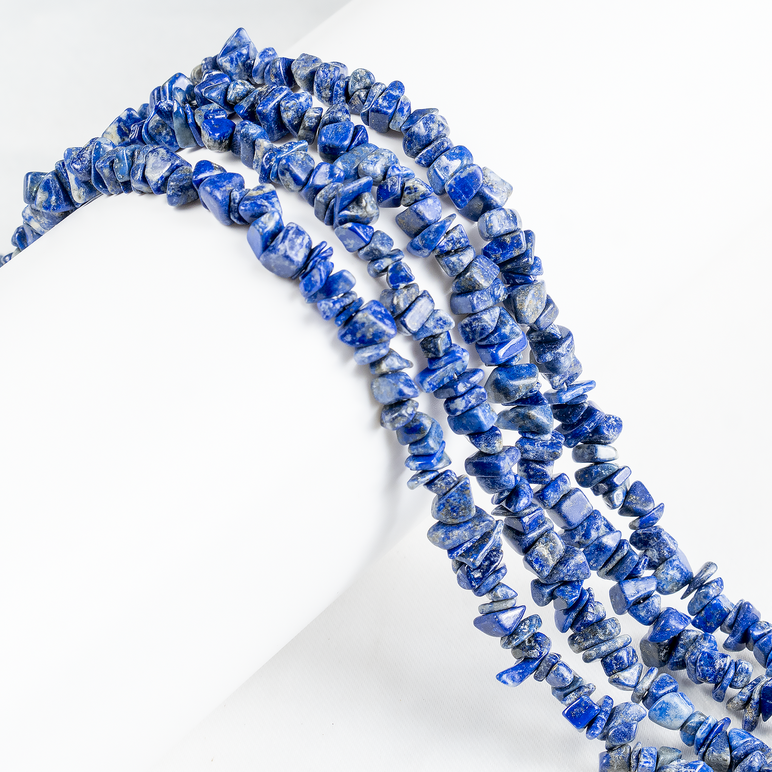 Uncut Raw Lapis Lazuli Crystal Chip Beads for Necklace (Expansion and Insight).  DestGlow