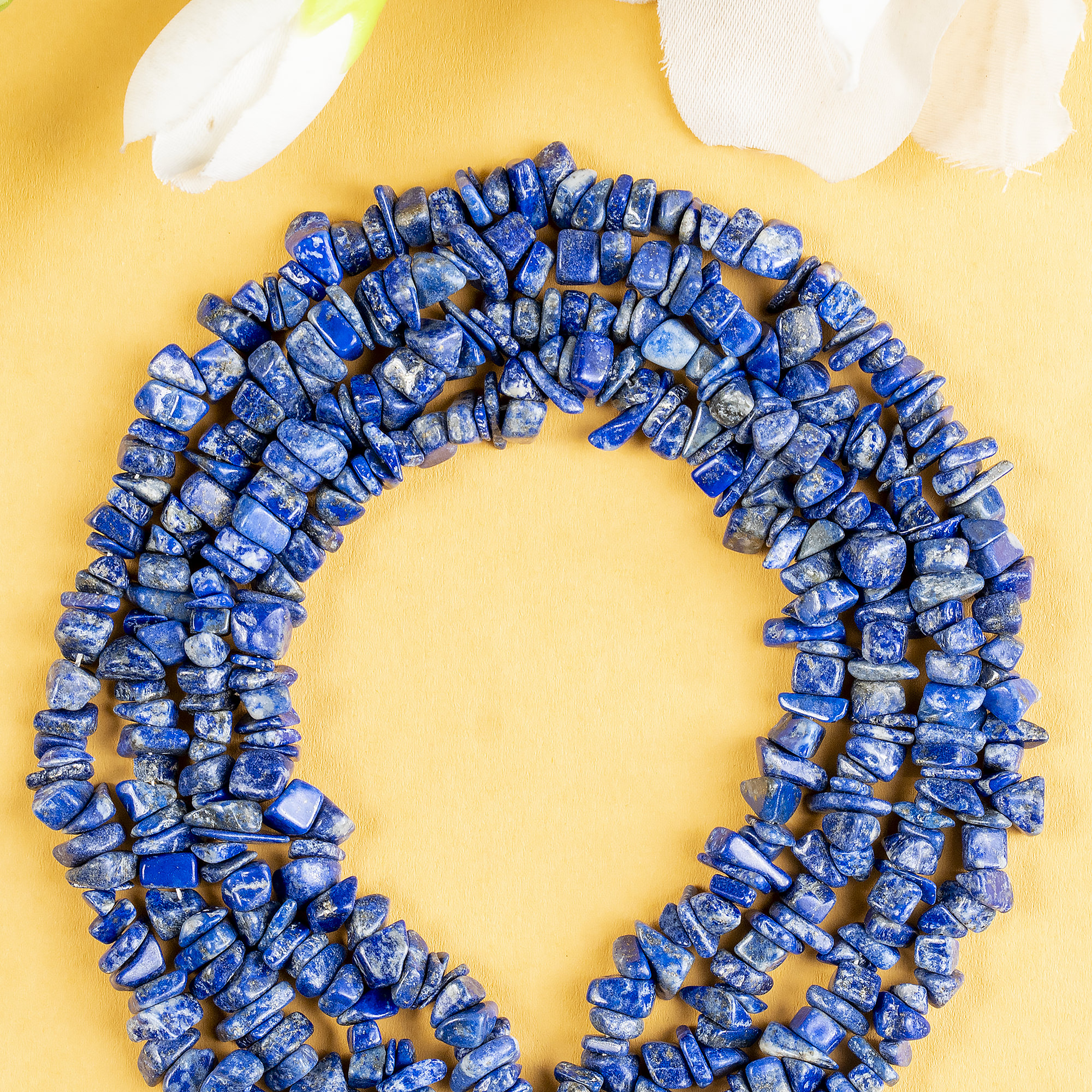Uncut Raw Lapis Lazuli Crystal Chip Beads for Necklace (Expansion and Insight).  DestGlow