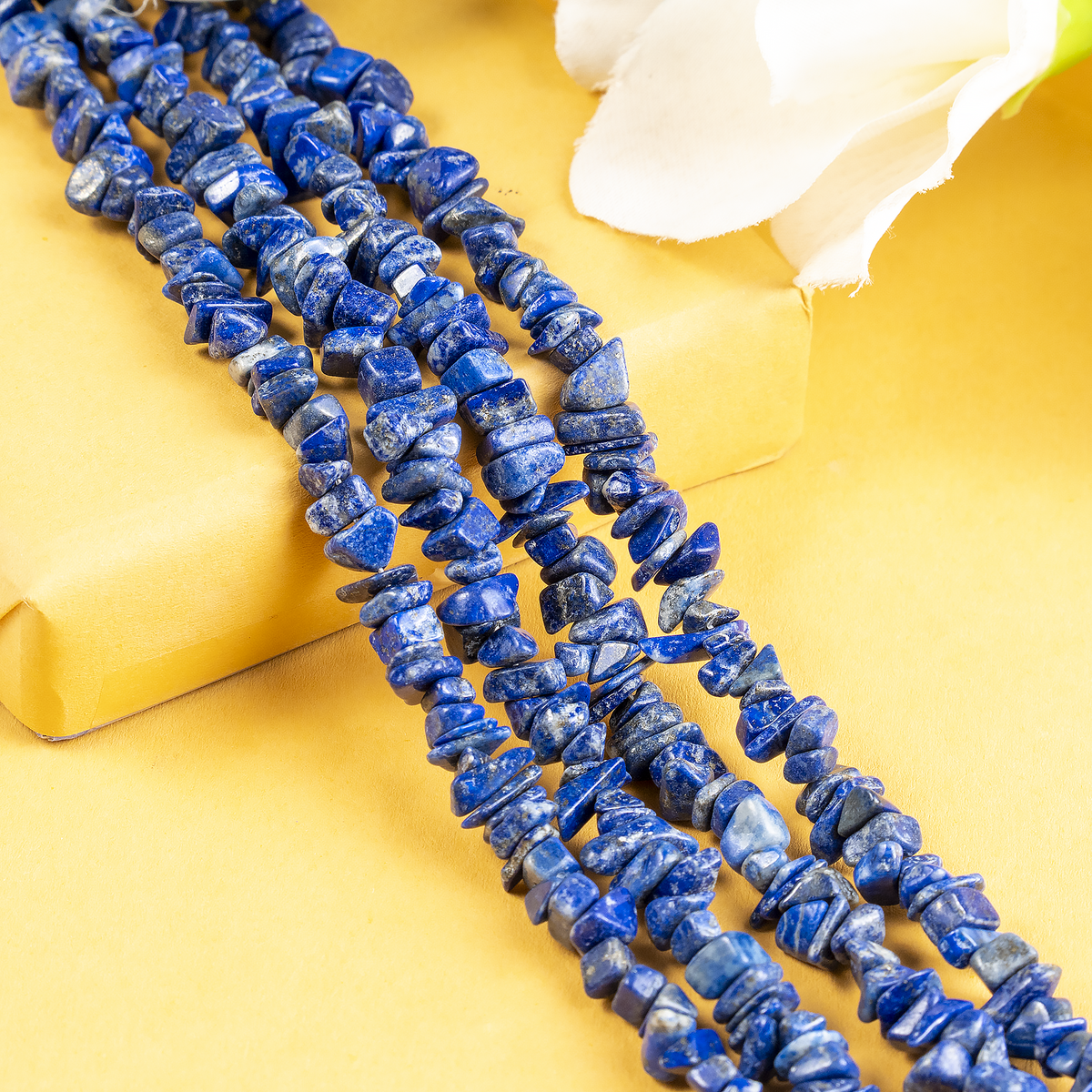 Uncut Raw Lapis Lazuli Crystal Chip Beads for Necklace (Expansion and Insight).  DestGlow