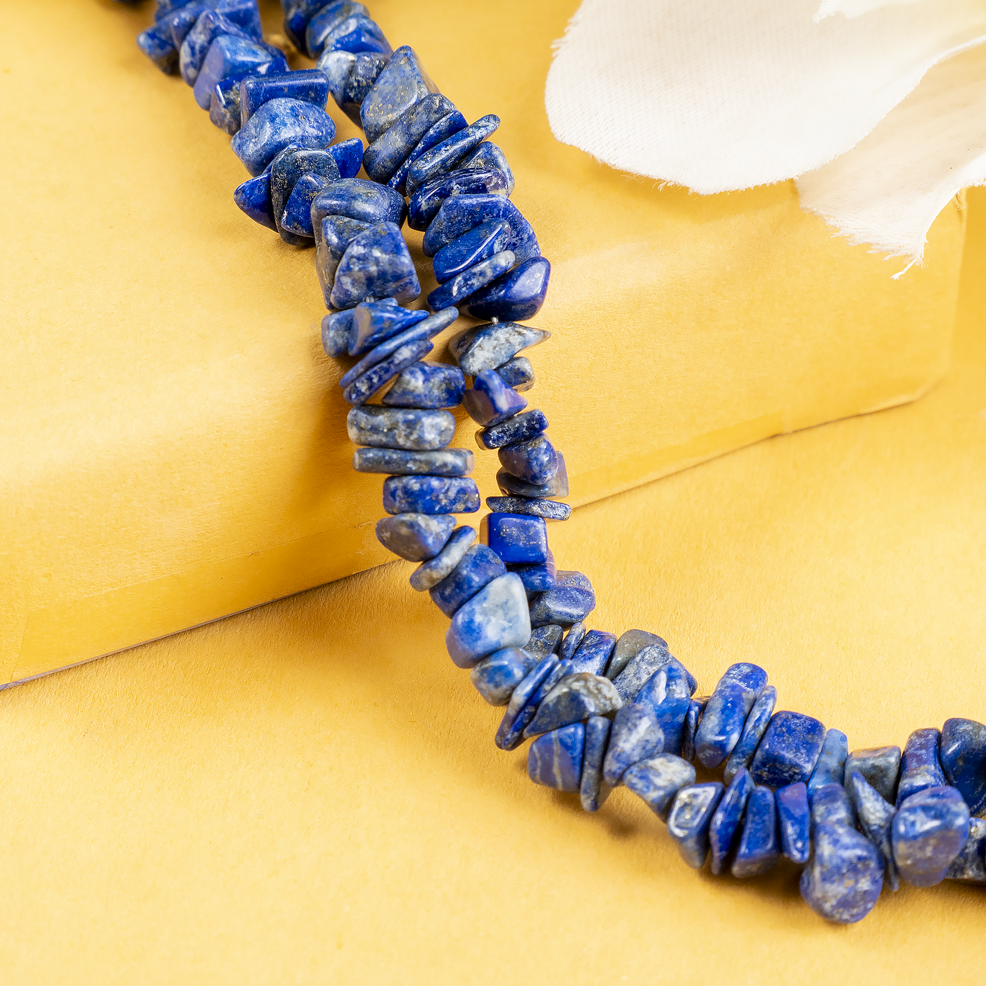 Uncut Raw Lapis Lazuli Crystal Chip Beads for Necklace (Expansion and Insight).  DestGlow
