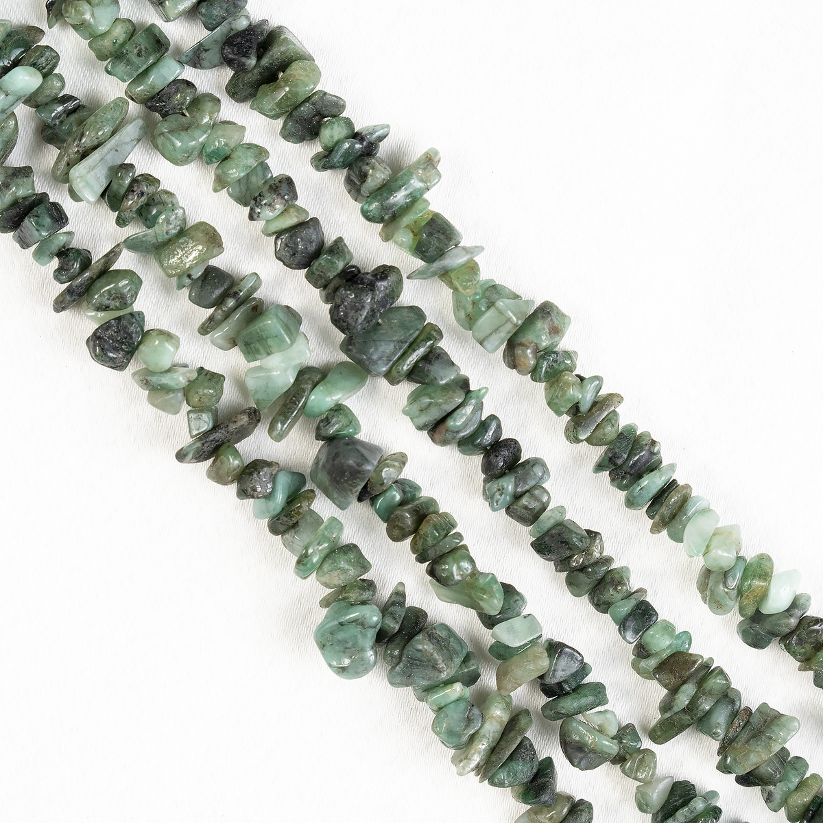 Uncut Raw Emerald Crystal Chip Beads for Necklace (Intuition and Power)  DestGlow