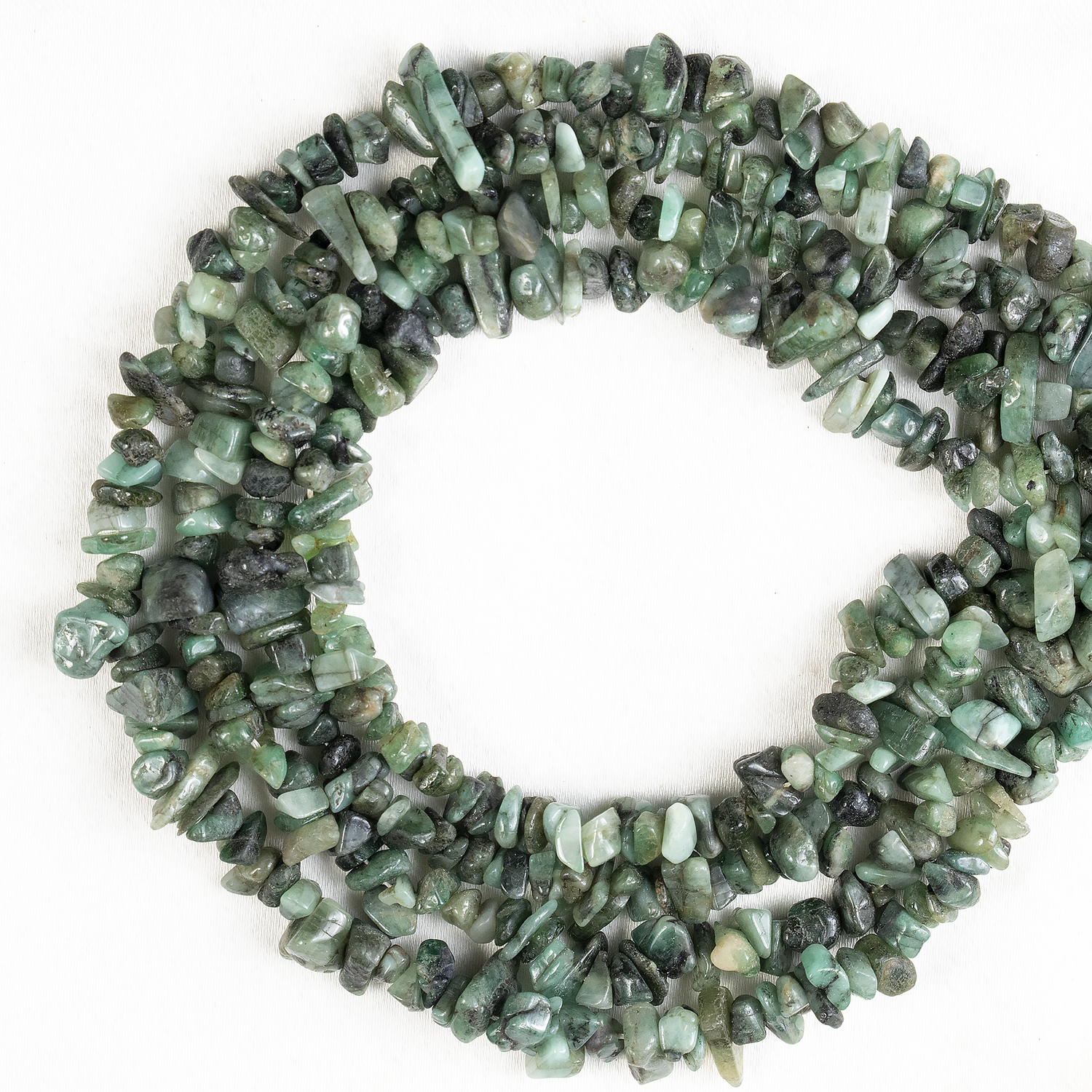Uncut Raw Emerald Crystal Chip Beads for Necklace (Intuition and Power)  DestGlow