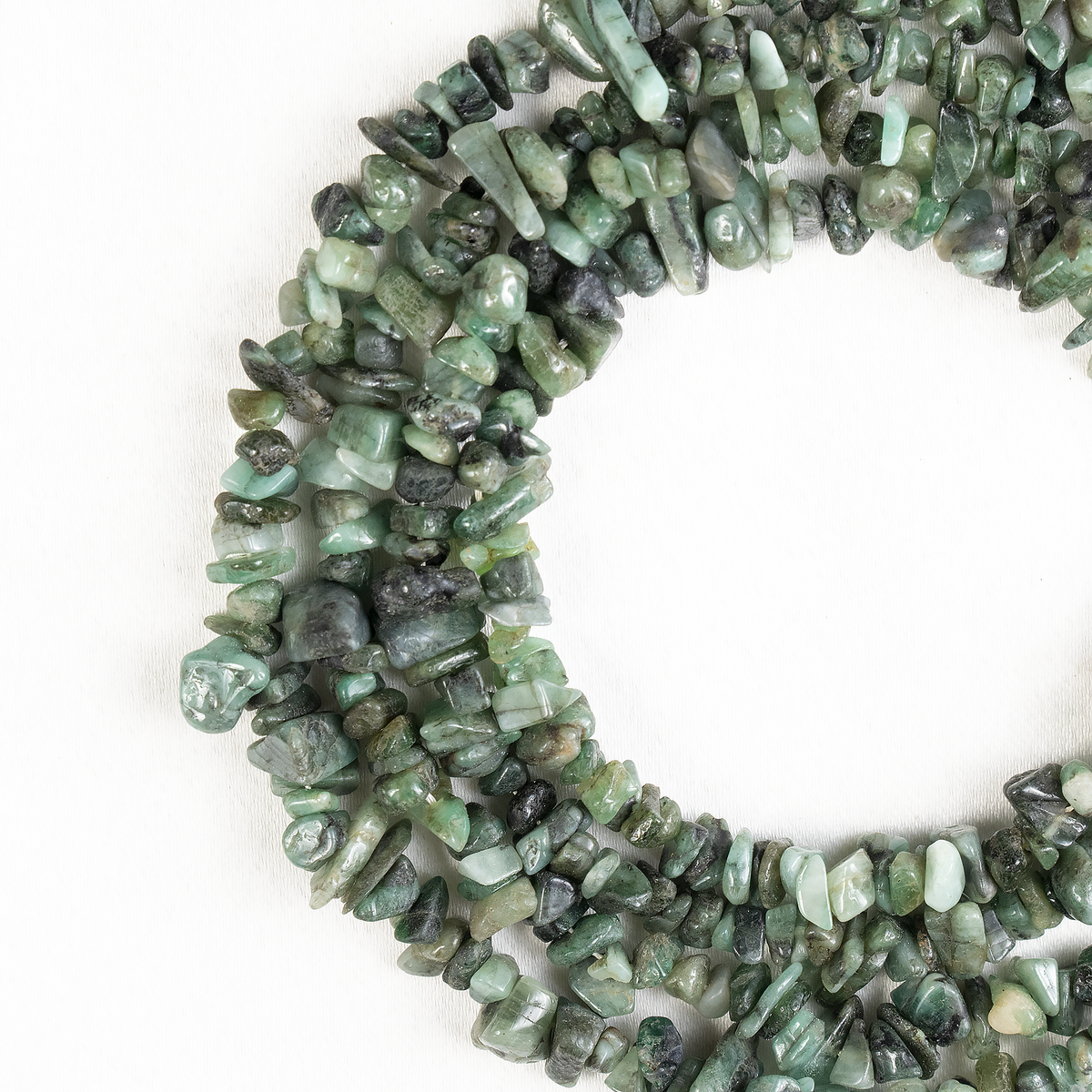 Uncut Raw Emerald Crystal Chip Beads for Necklace (Intuition and Power)  DestGlow