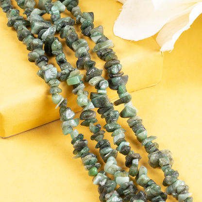 Uncut Raw Emerald Crystal Chip Beads for Necklace (Intuition and Power)  DestGlow