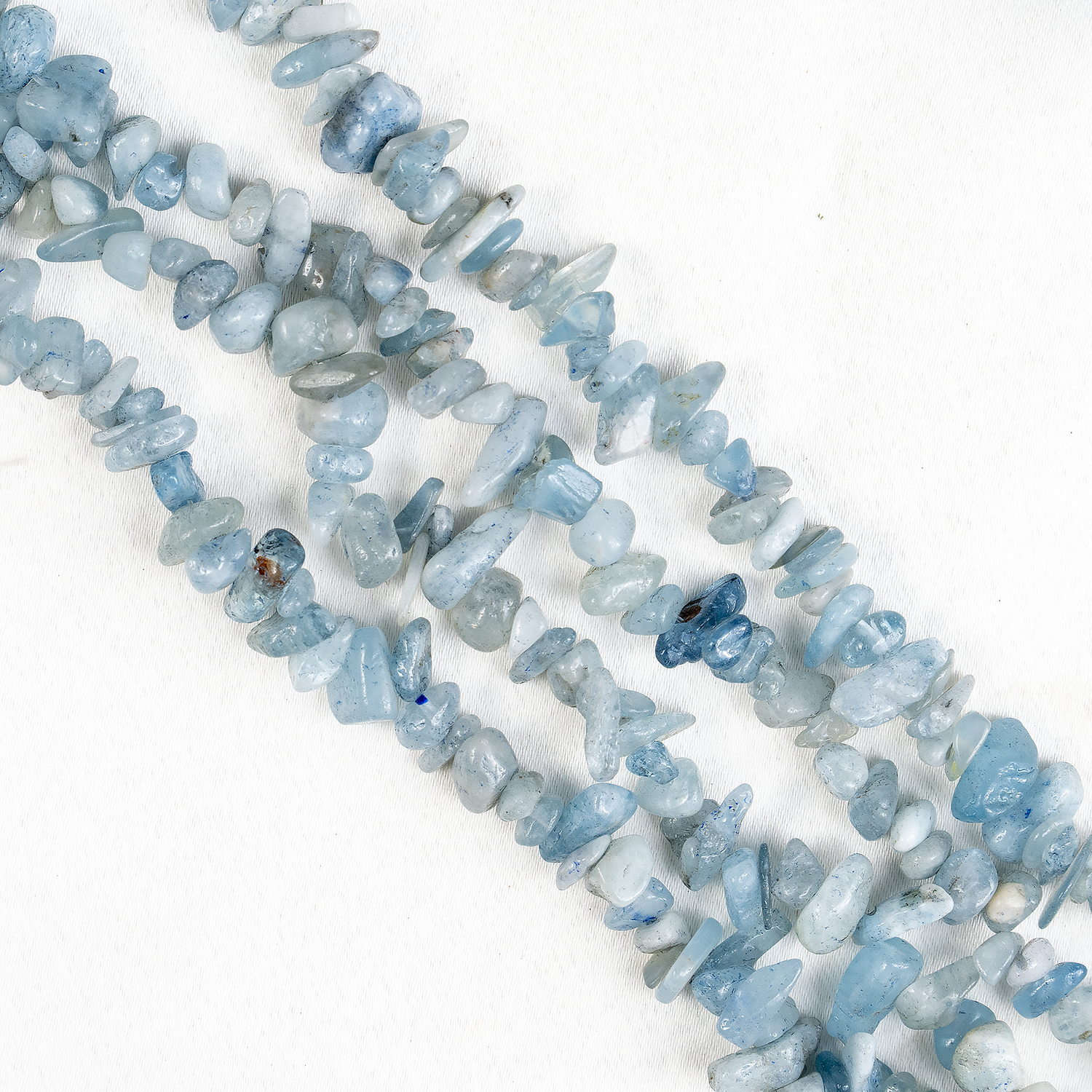 Uncut Raw Aquamarine Crystal Chip Beads for Necklace (Protection and Anxiety Relief)