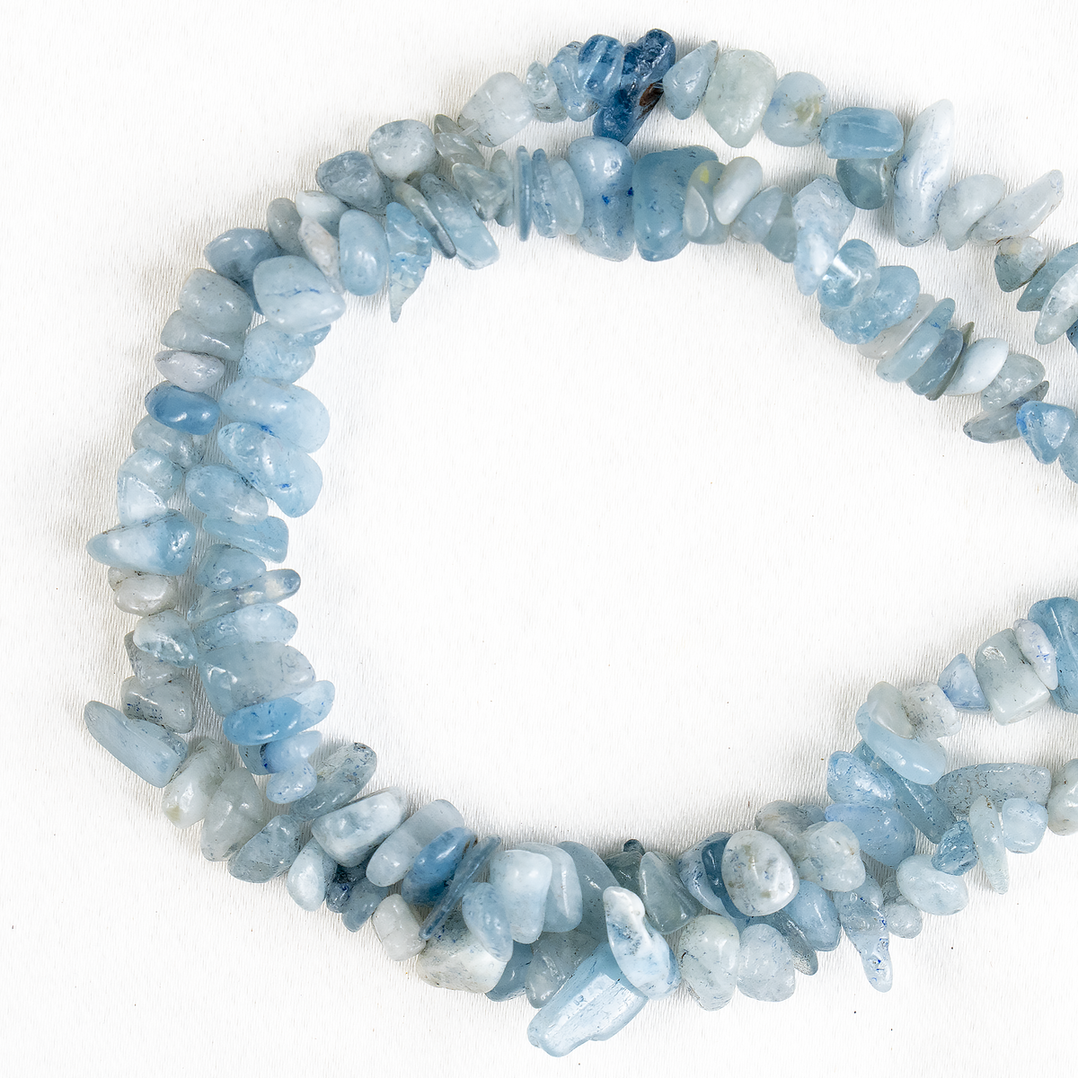 Uncut Raw Aquamarine Crystal Chip Beads for Necklace (Protection and Anxiety Relief)