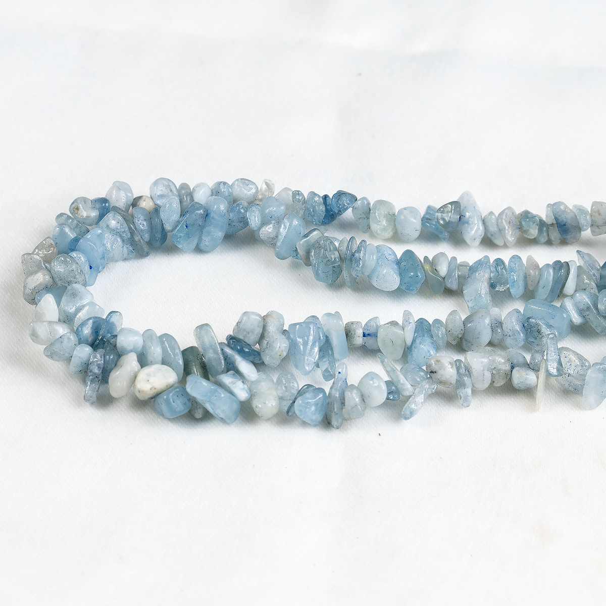 Uncut Raw Aquamarine Crystal Chip Beads for Necklace (Protection and Anxiety Relief)