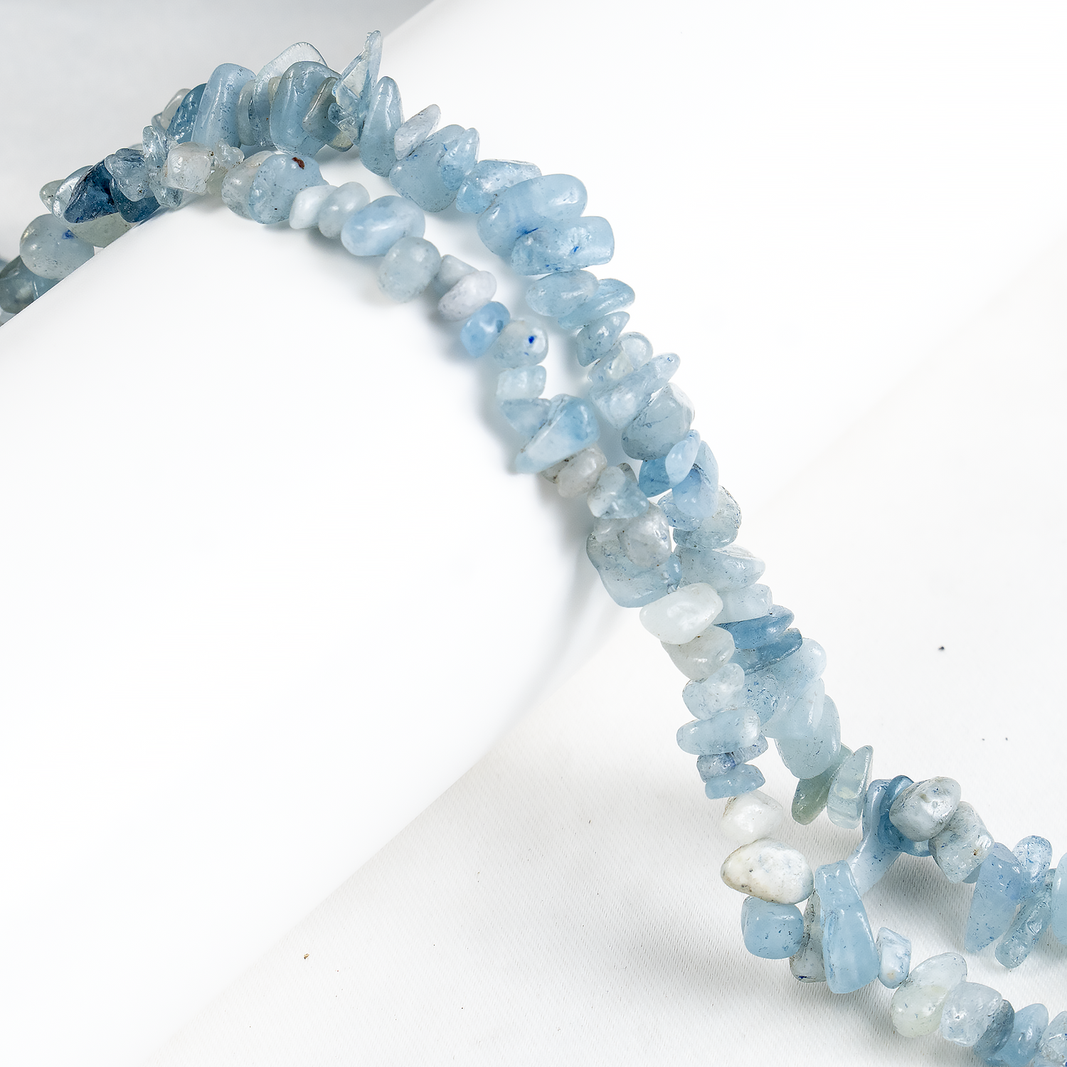 Uncut Raw Aquamarine Crystal Chip Beads for Necklace (Protection and Anxiety Relief)