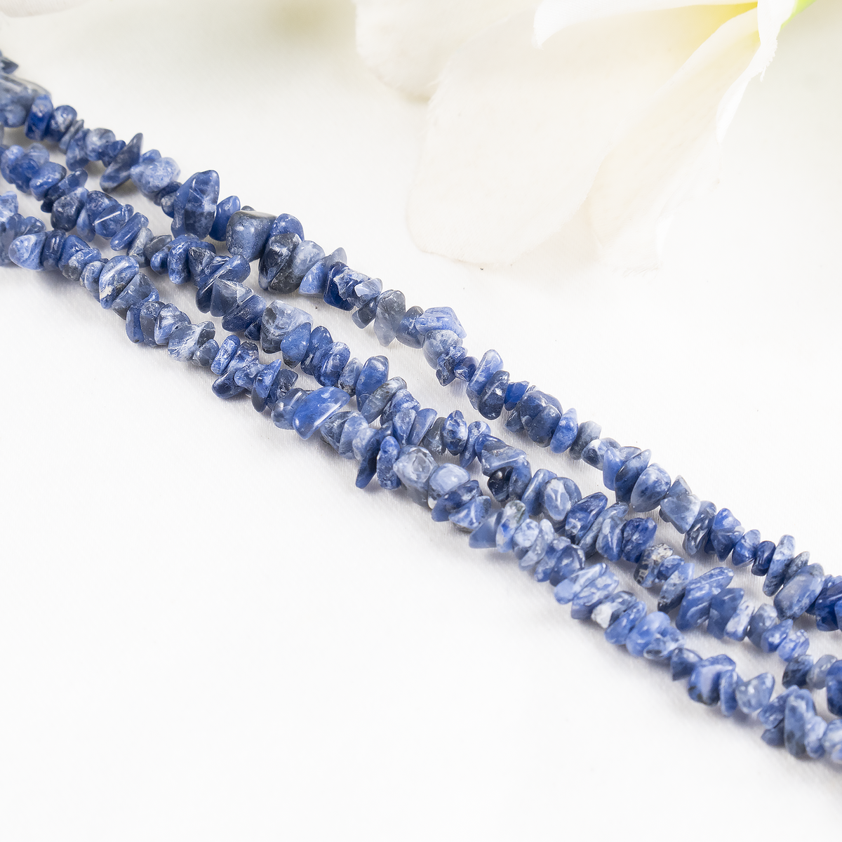 Uncut Raw Sodalite Crystal Chip Beads for Necklace (Alignment With The Higher Self and Meditation)  DestGlow