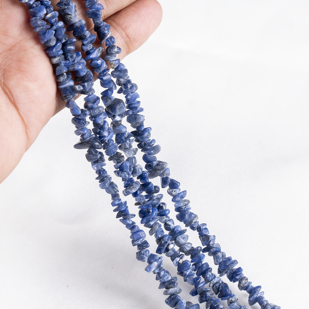 Uncut Raw Sodalite Crystal Chip Beads for Necklace (Alignment With The Higher Self and Meditation)  DestGlow