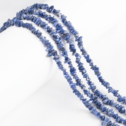 Uncut Raw Sodalite Crystal Chip Beads for Necklace (Alignment With The Higher Self and Meditation)  DestGlow