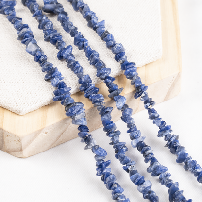Uncut Raw Sodalite Crystal Chip Beads for Necklace (Alignment With The Higher Self and Meditation)  DestGlow