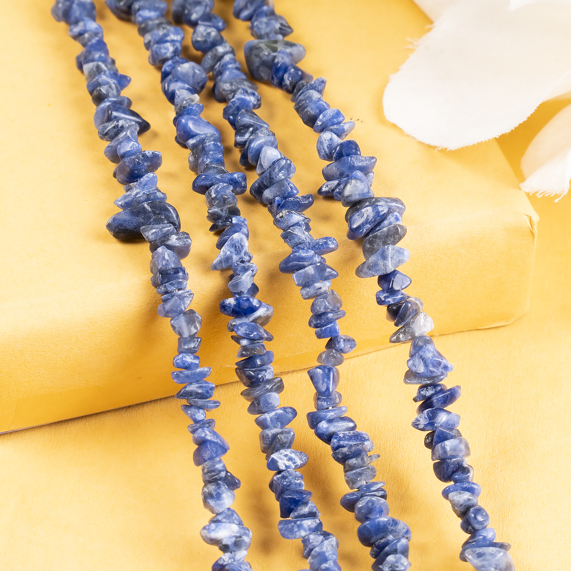 Uncut Raw Sodalite Crystal Chip Beads for Necklace (Alignment With The Higher Self and Meditation)  DestGlow