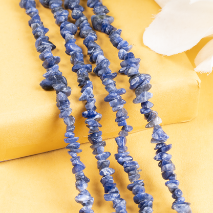Uncut Raw Sodalite Crystal Chip Beads for Necklace (Alignment With The Higher Self and Meditation)  DestGlow
