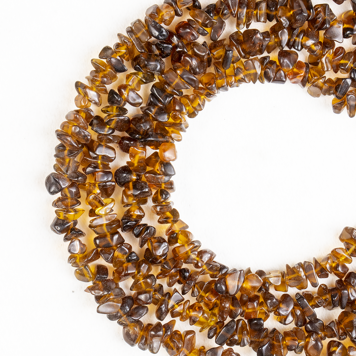 Smokey Quartz Chip Beads Necklace, Crystal Uncut Beads