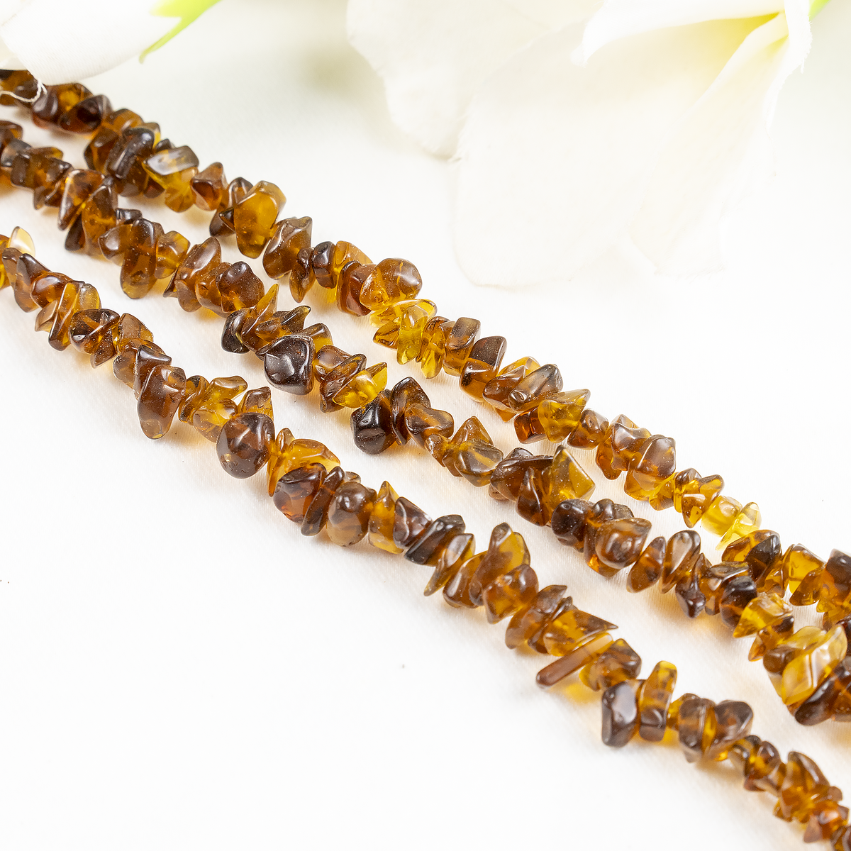 Smokey Quartz Chip Beads Necklace, Crystal Uncut Beads