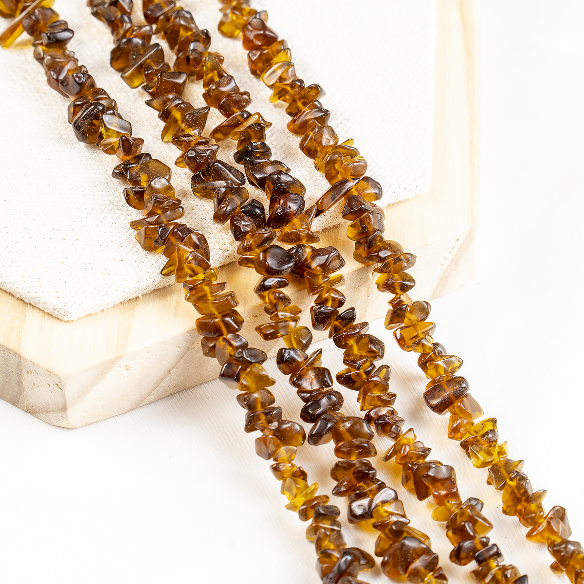 Smokey Quartz Chip Beads Necklace, Crystal Uncut Beads