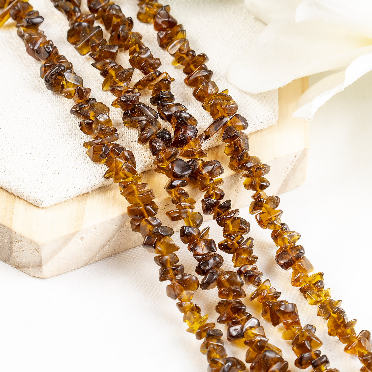 Smokey Quartz Chip Beads Necklace, Crystal Uncut Beads