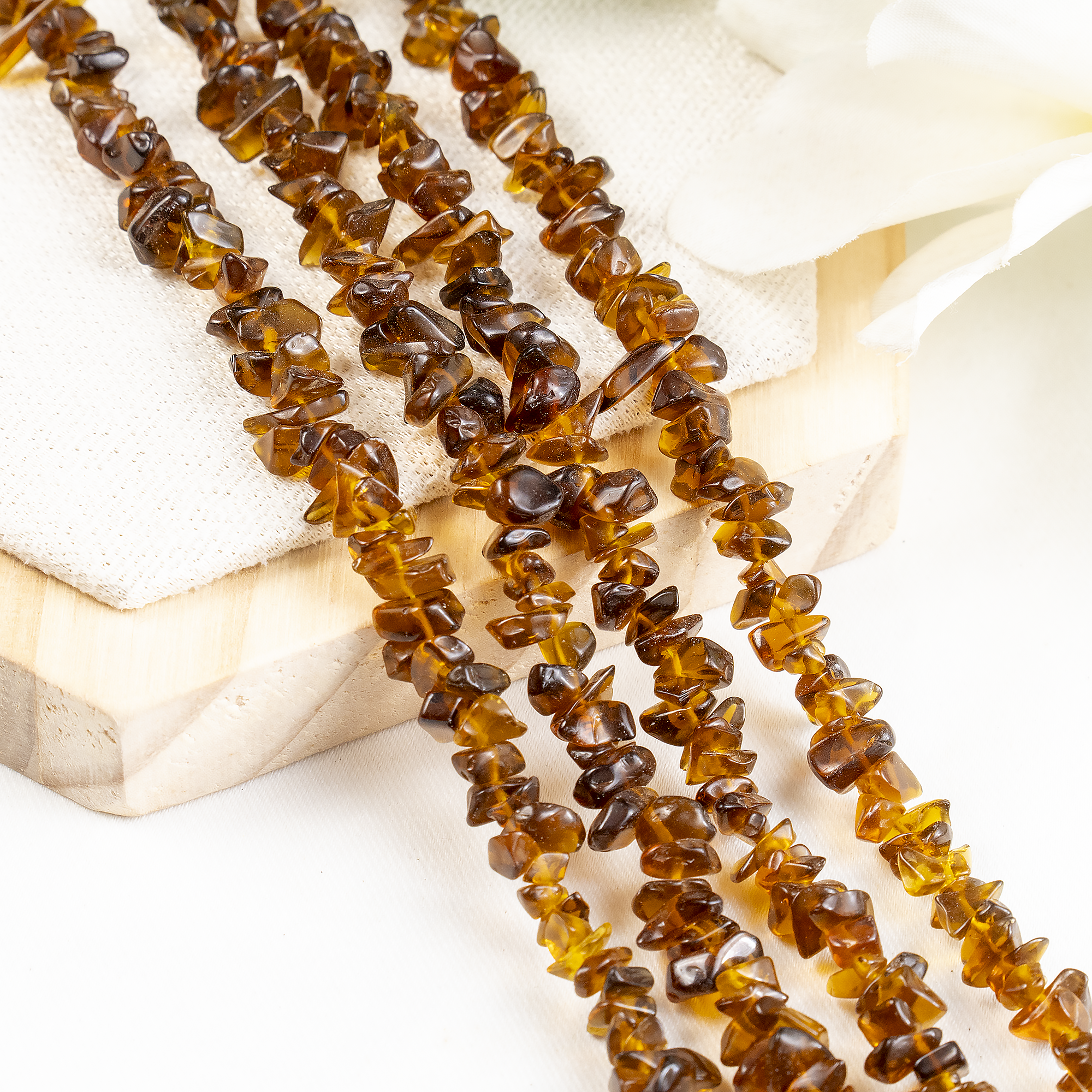 Smokey Quartz Chip Beads Necklace, Crystal Uncut Beads
