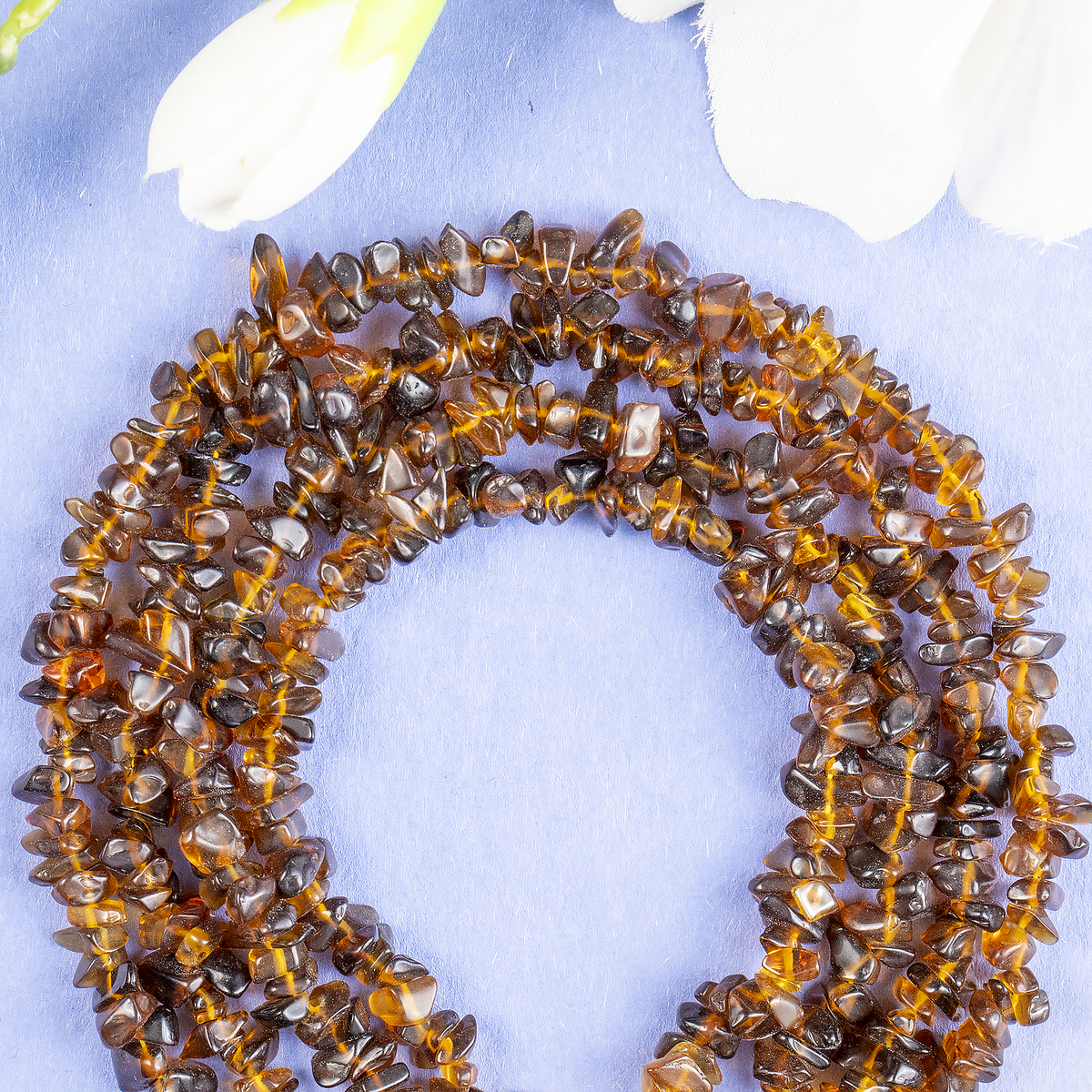 Smokey Quartz Chip Beads Necklace, Crystal Uncut Beads  DestGlow