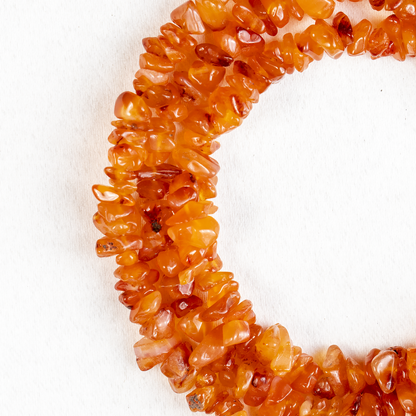 Uncut Raw Carnelian Crystal Chip Beads for Necklace (Manifestation and Passion)