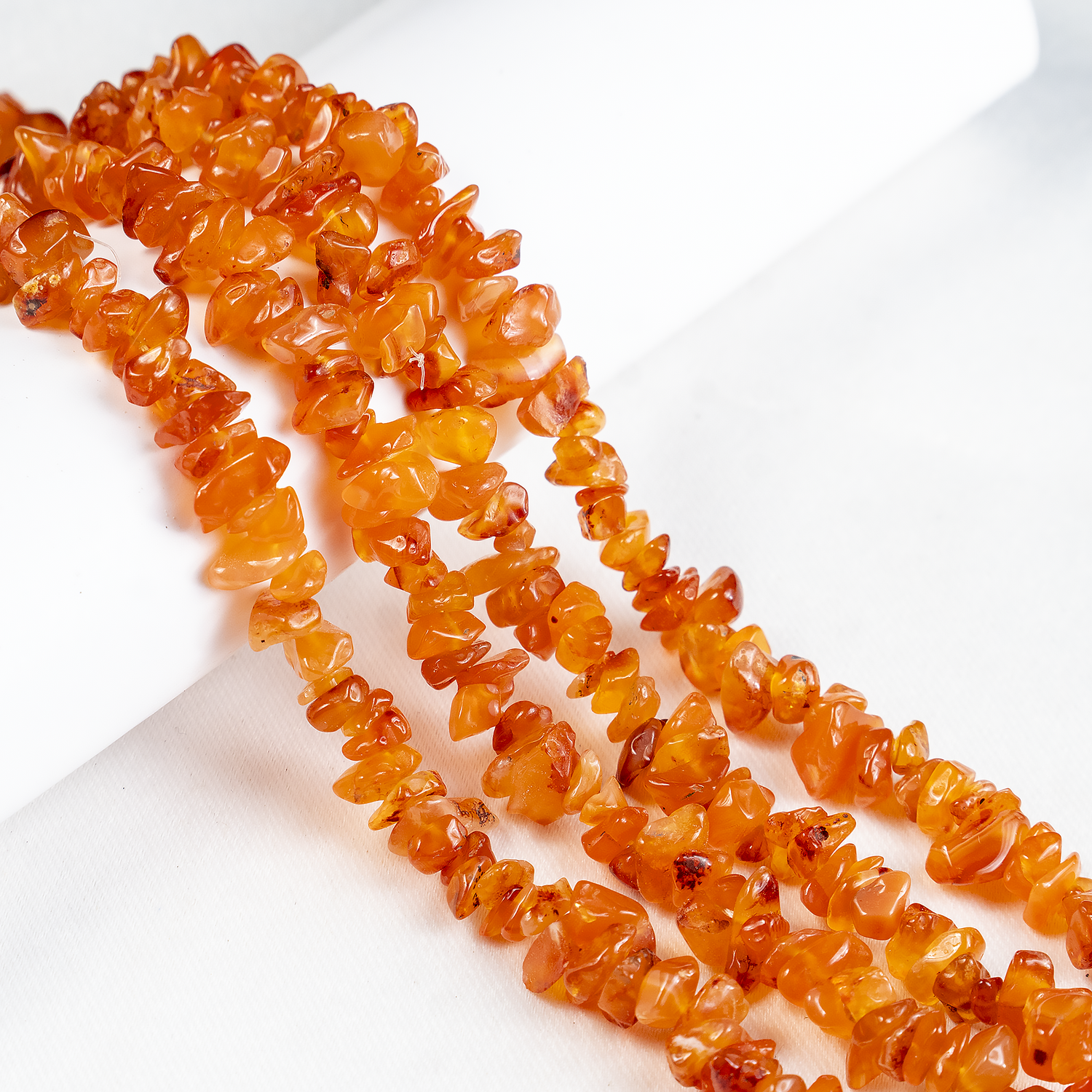Uncut Raw Carnelian Crystal Chip Beads for Necklace (Manifestation and Passion)