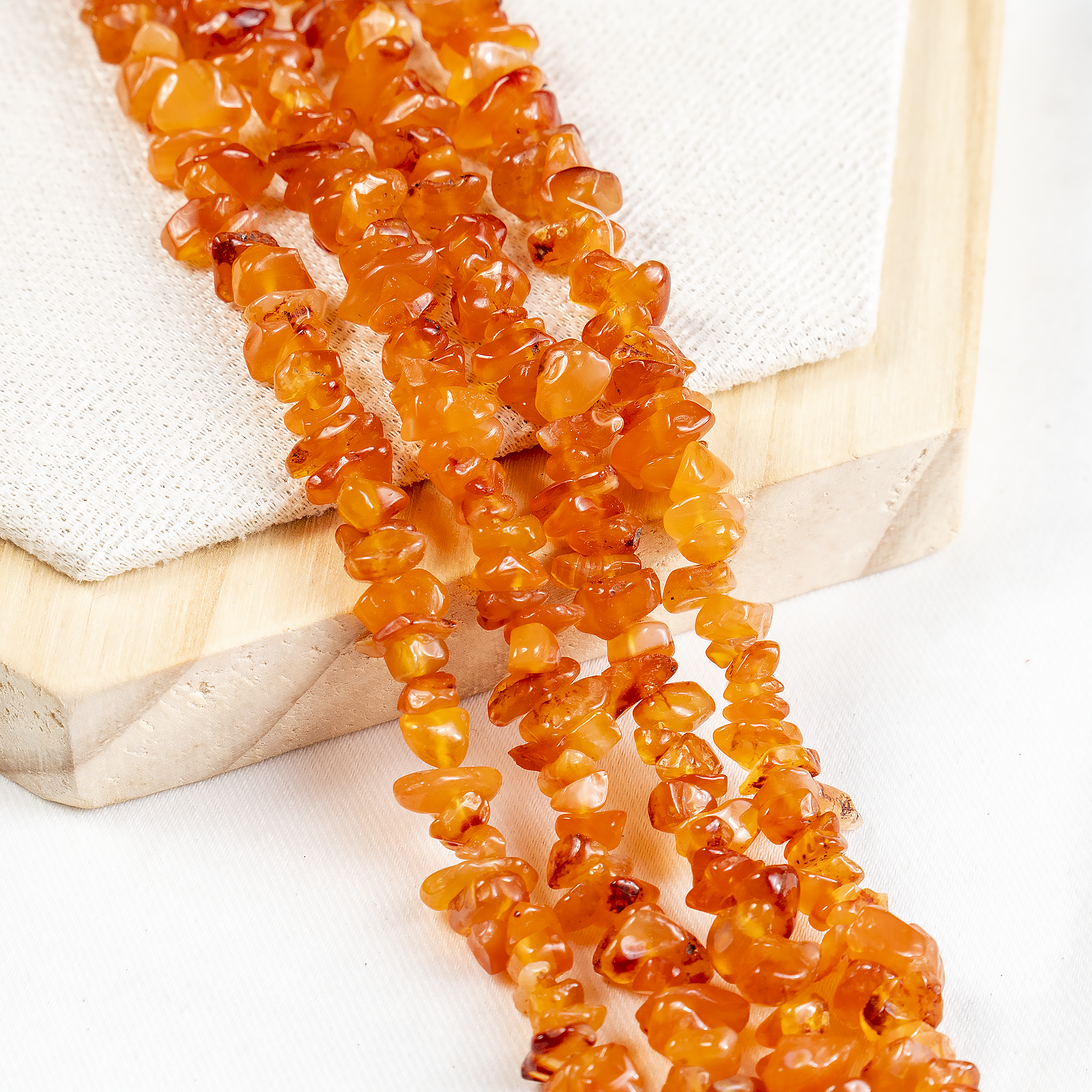 Uncut Raw Carnelian Crystal Chip Beads for Necklace (Manifestation and Passion)