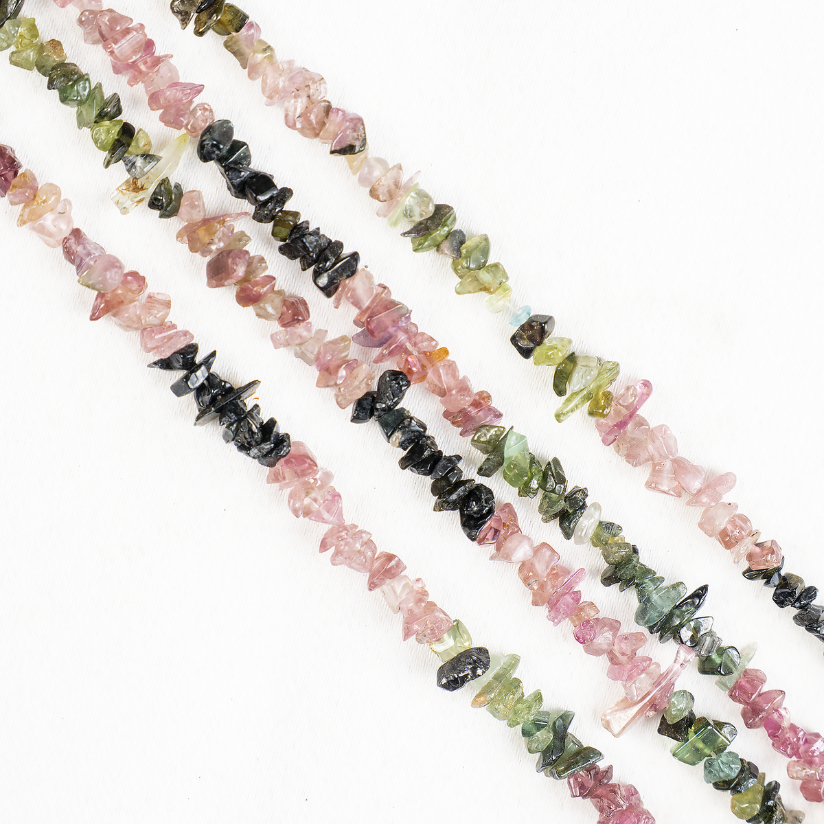 Uncut Raw Watermelon Tourmaline Crystal Chip Beads for Necklace (Purification and Stress Relief)  DestGlow