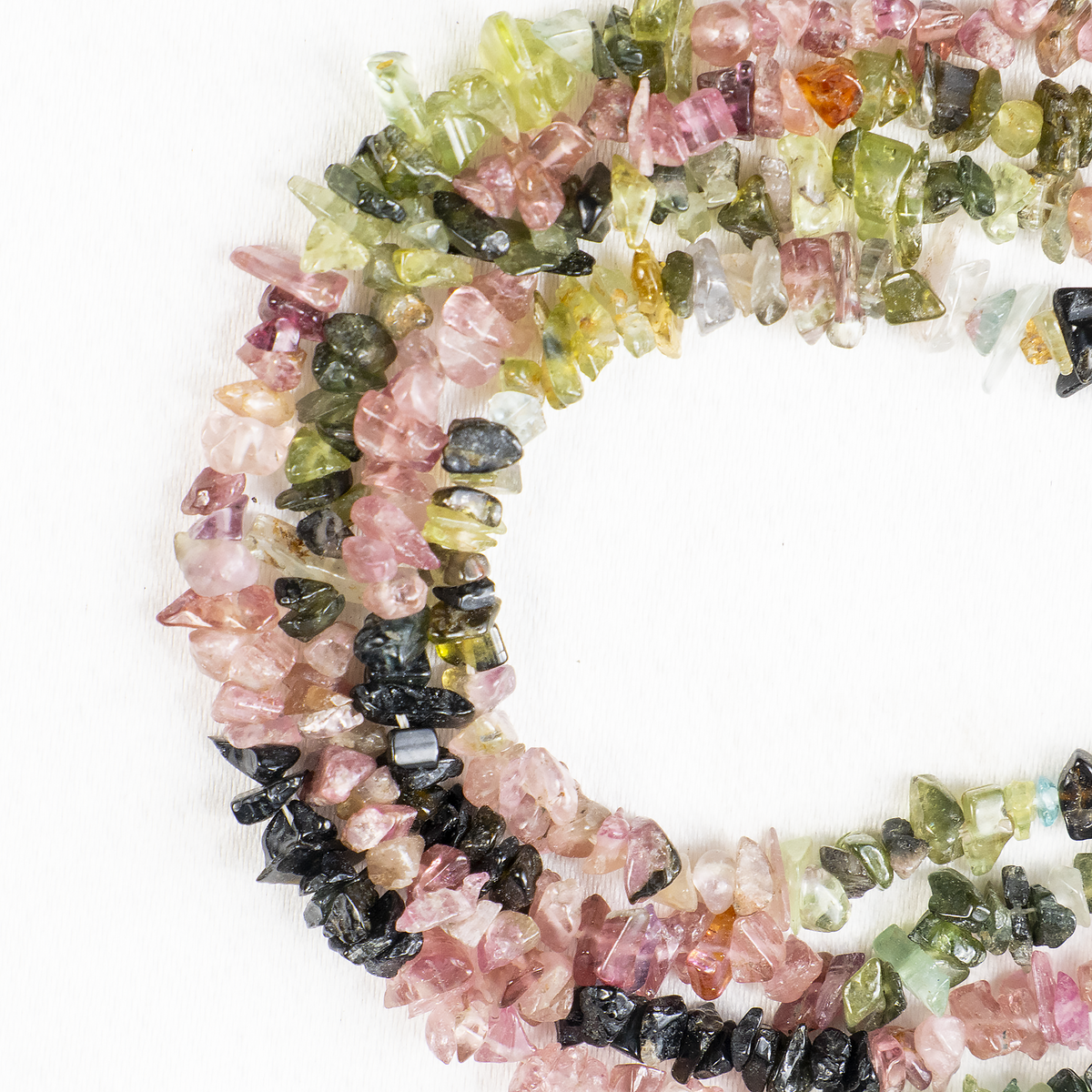 Uncut Raw Watermelon Tourmaline Crystal Chip Beads for Necklace (Purification and Stress Relief)  DestGlow