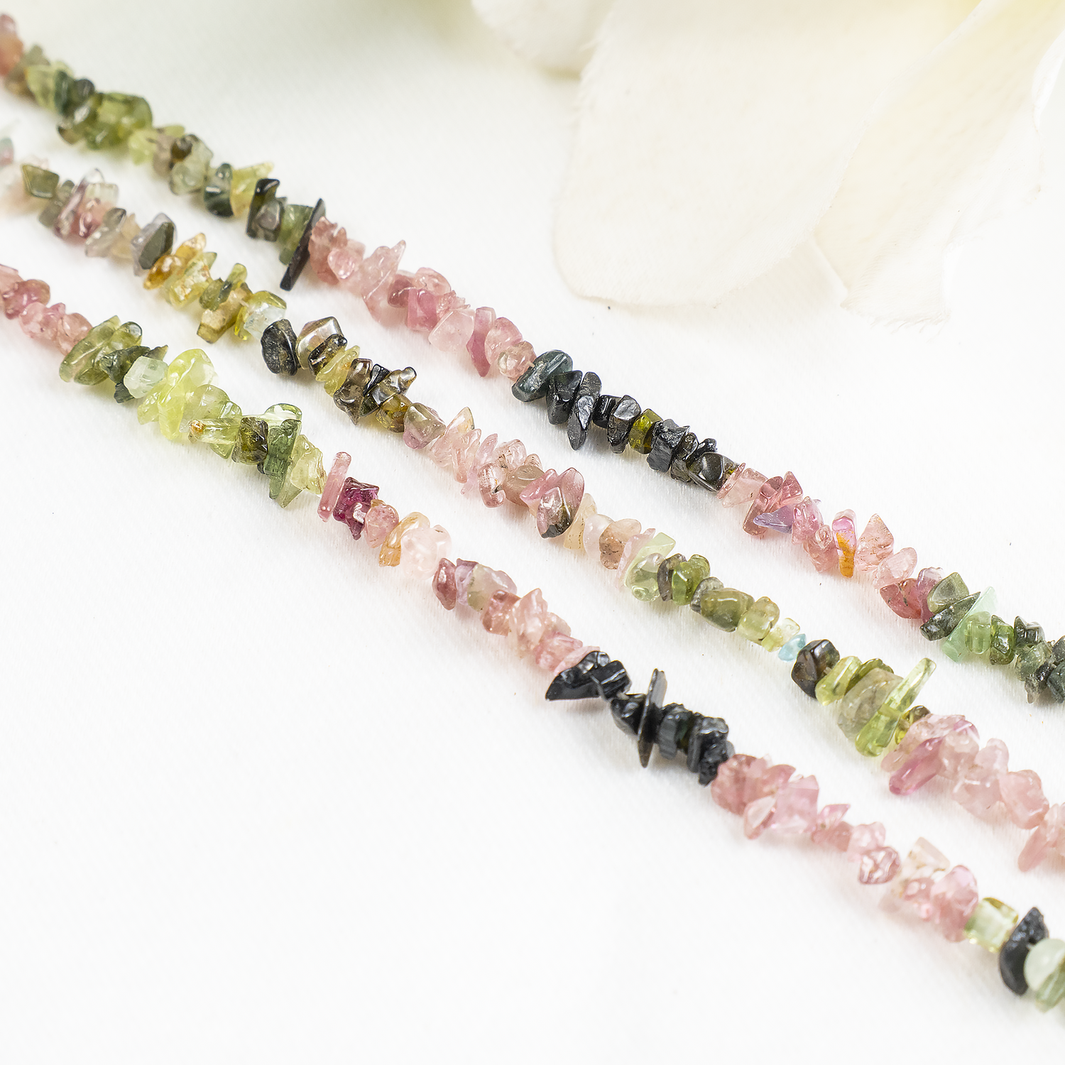 Uncut Raw Watermelon Tourmaline Crystal Chip Beads for Necklace (Purification and Stress Relief)  DestGlow