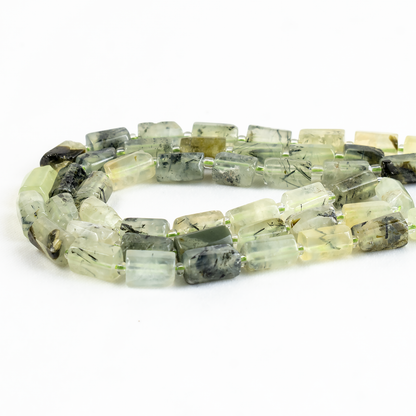 Prehnite Gemstone Pipe Bead, Crystal Healing Tube Beads.