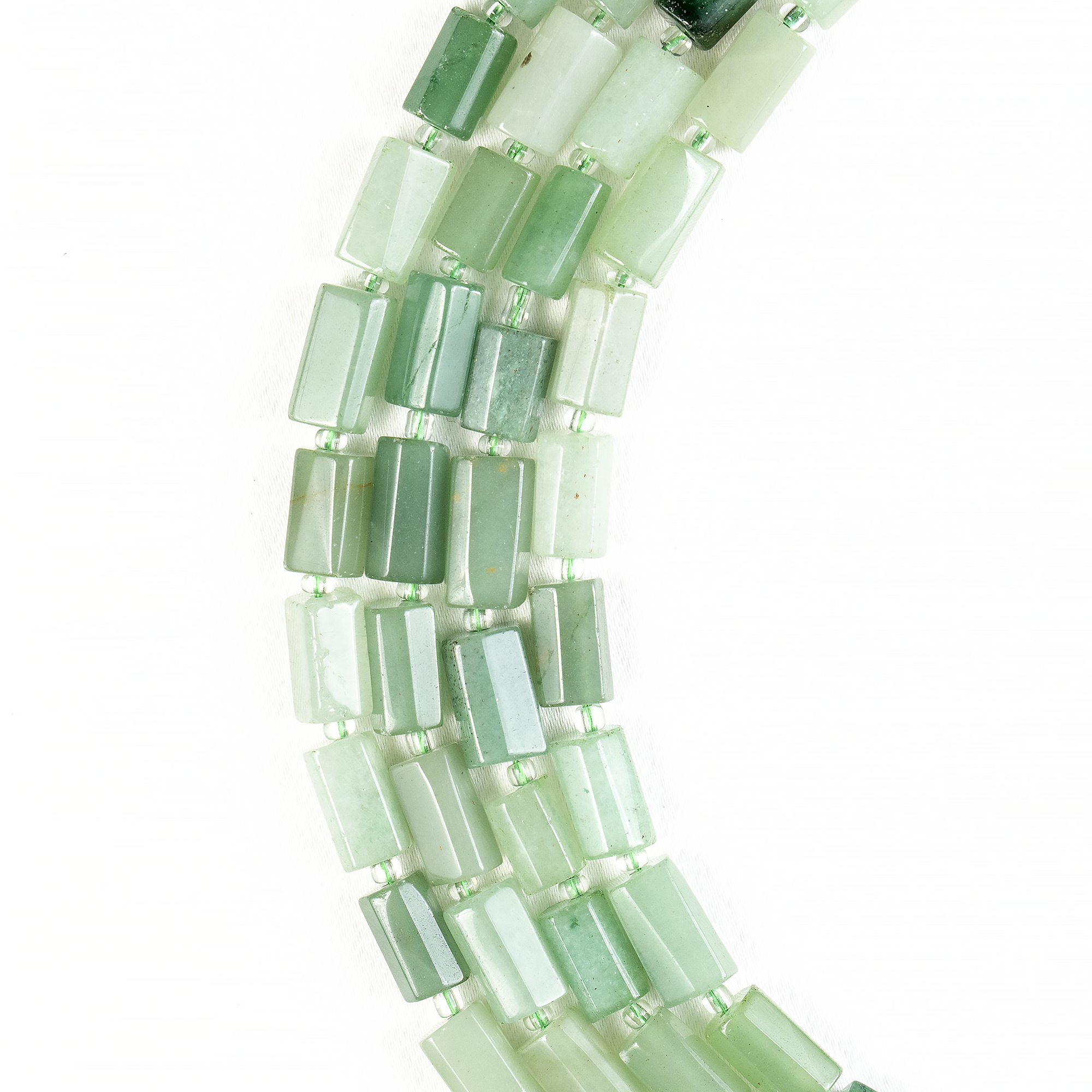 Green Aventurine Gemstone Pipe Bead, Crystal Healing Tube Beads.  DestGlow